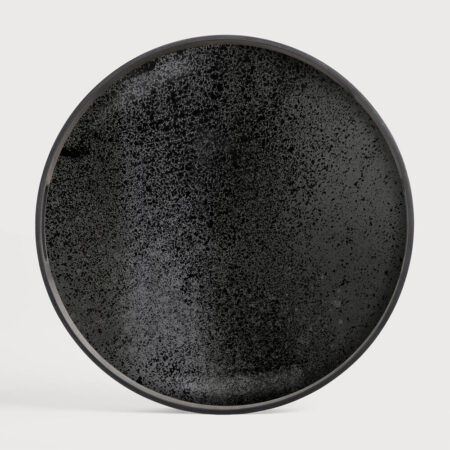 Ethnicraft Rond Dienblad Aged 48cm - Charcoal | Ethnicraft