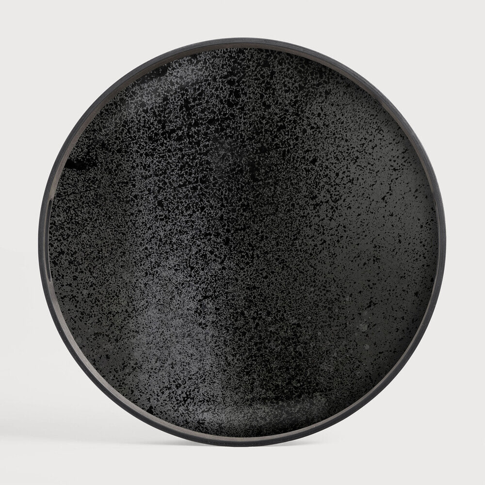 Ethnicraft Rond Dienblad Aged 48cm - Charcoal | Ethnicraft