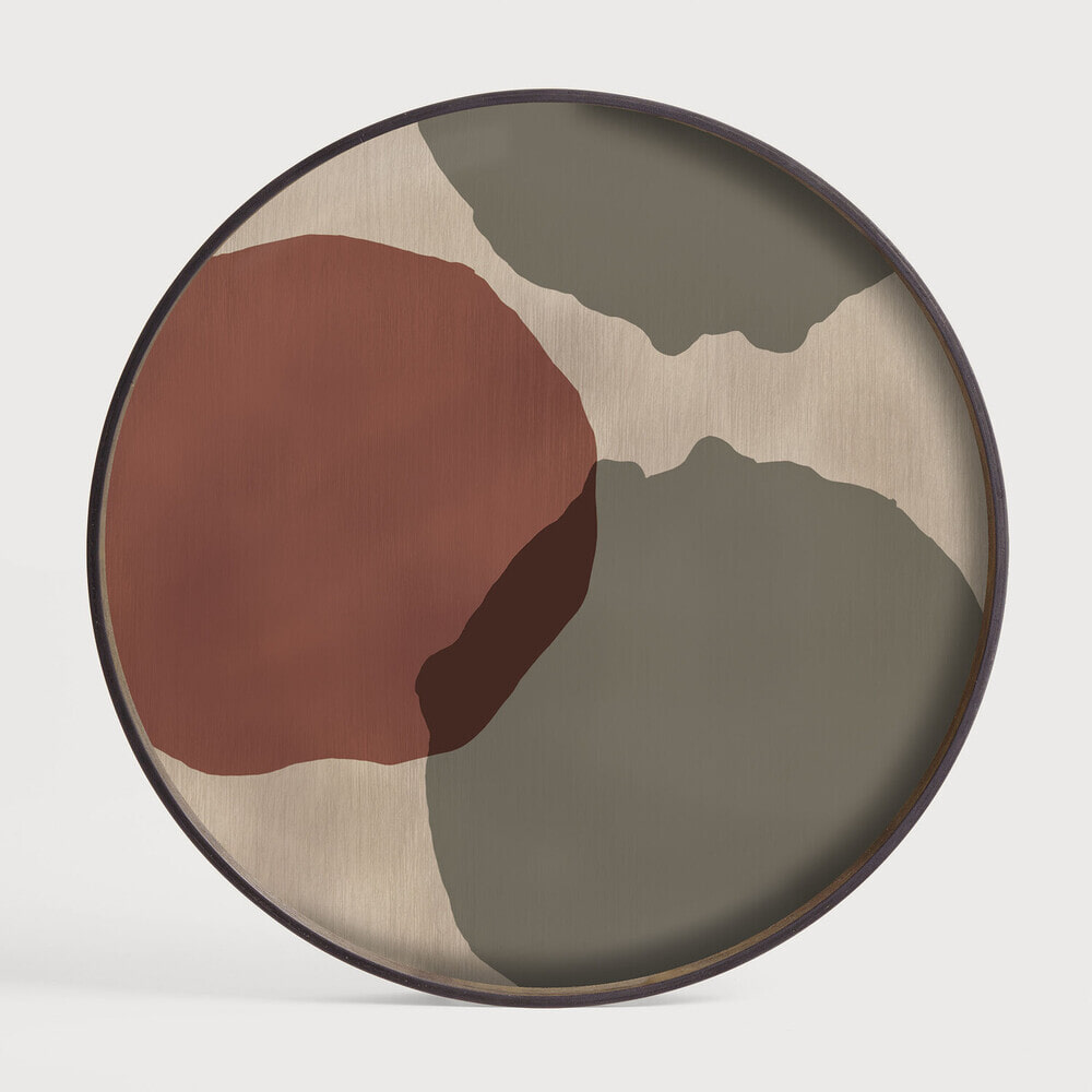 Ethnicraft Rond Dienblad Overlapping Dots 61cm - Rood | Ethnicraft