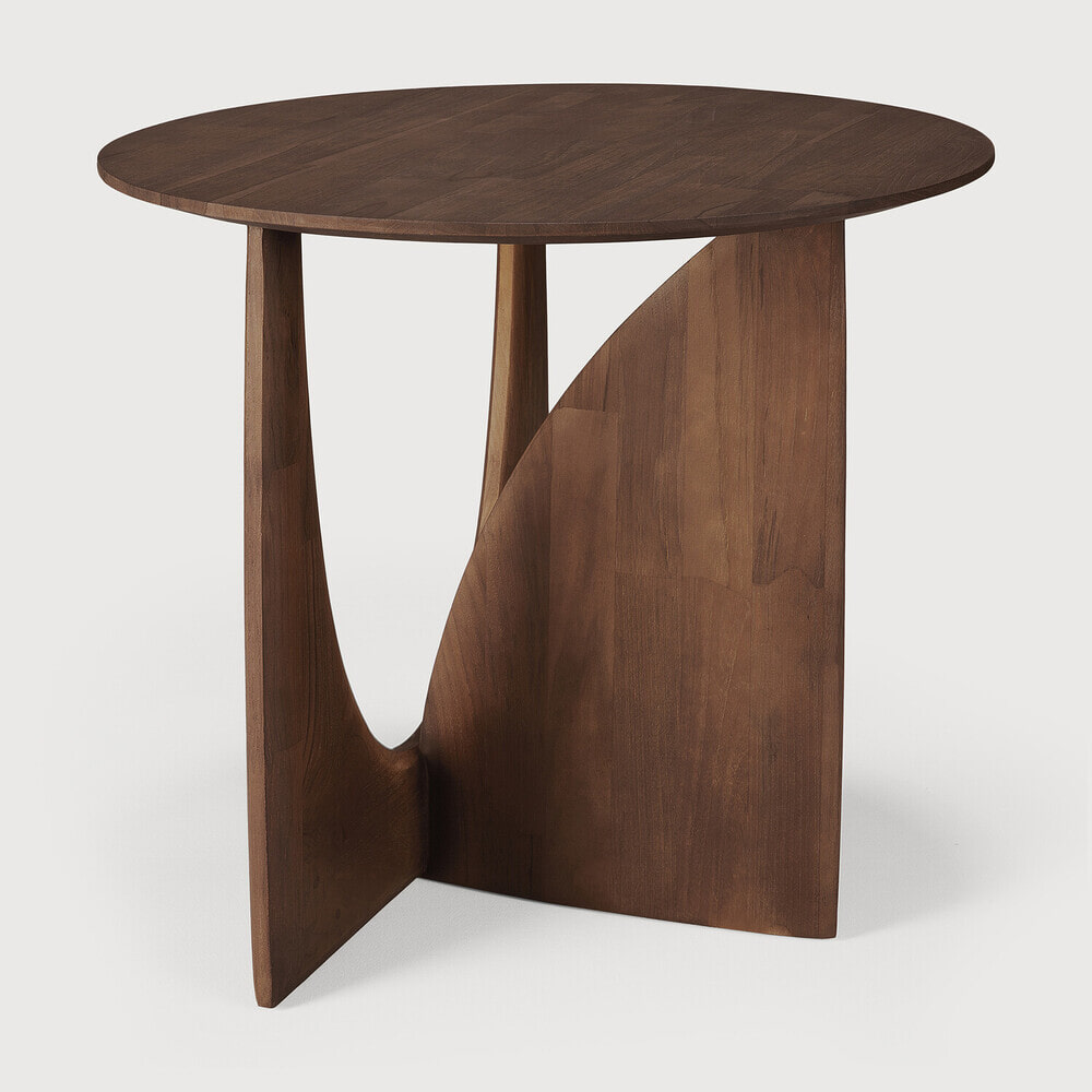Ethnicraft Ronde Bijzettafel Geometric Gevernist Teakhout