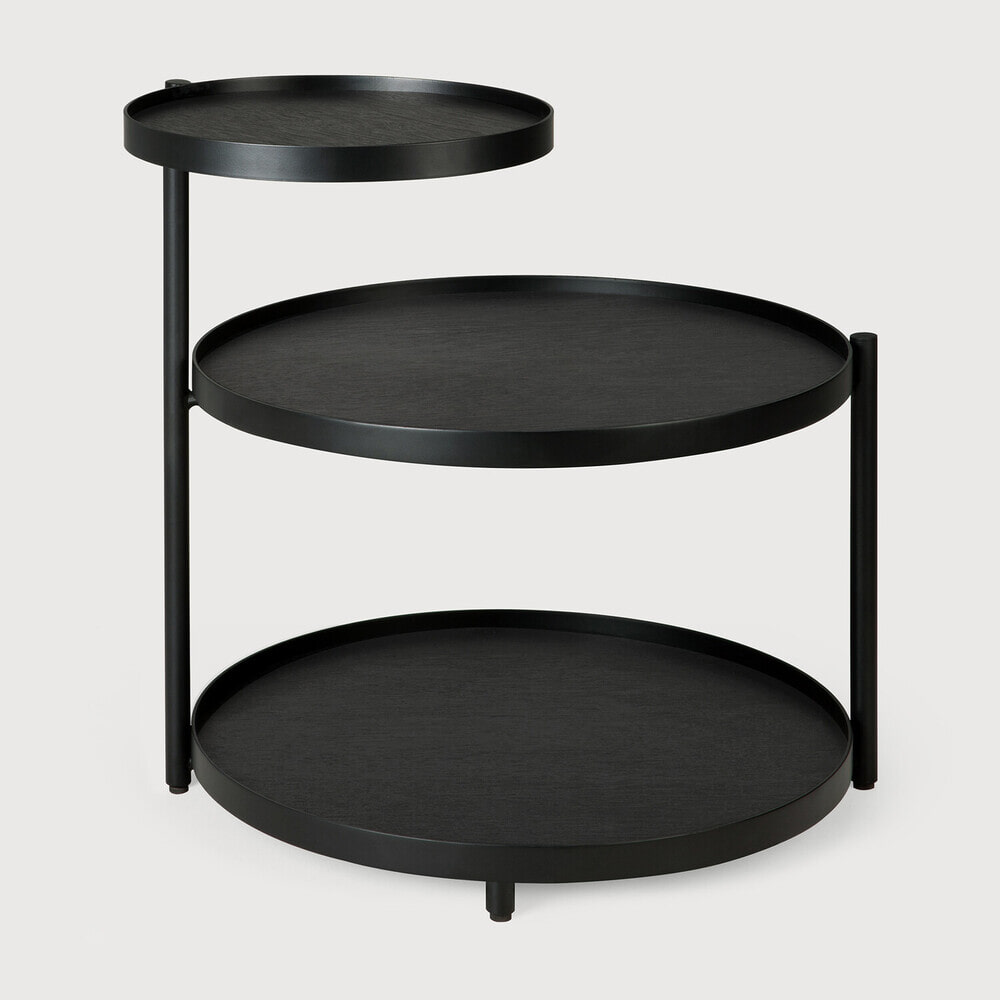Ethnicraft Ronde Bijzettafel Swivel Tray Gelakt Hout