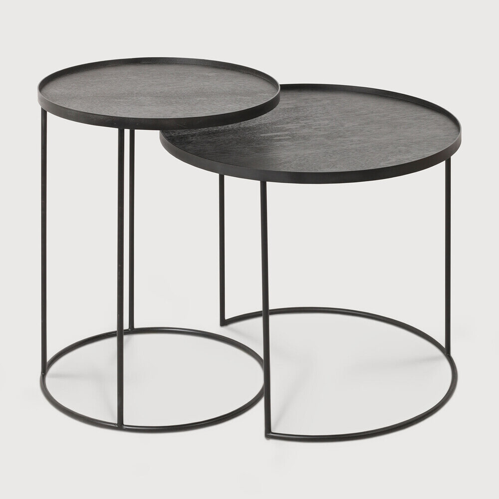 Ethnicraft Ronde Bijzettafel Tray Gelakt Hout