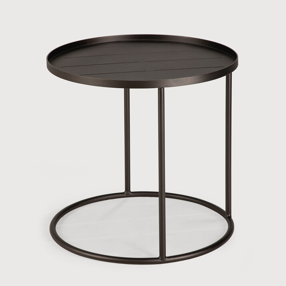 Ethnicraft Ronde Outdoor Bijzettafel Tray 49cm - Dark Bronze | Ethnicraft