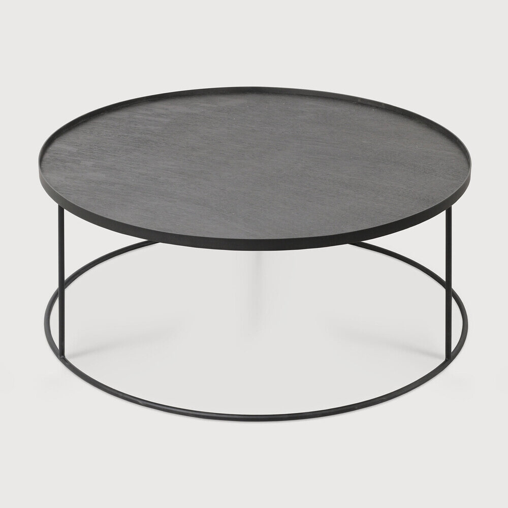 Ethnicraft Ronde Salontafel Tray Gelakt Hout