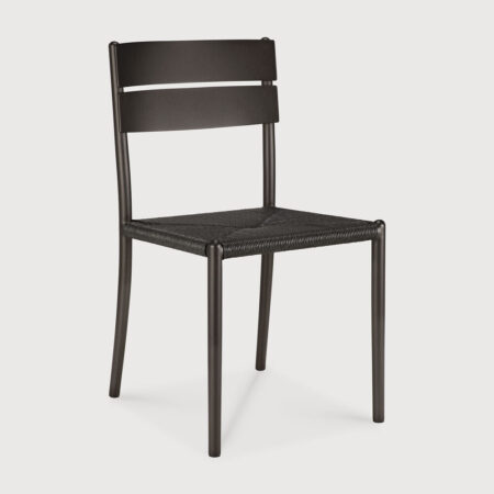 Ethnicraft Tuinstoel Elin Aluminium & Koord Zonder Armleuning - Dark Bronze | Ethnicraft