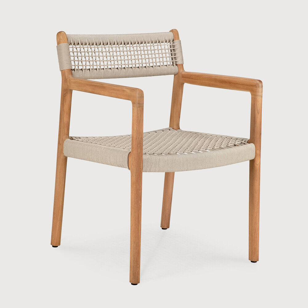 Ethnicraft Tuinstoel Jack Teak en geweven stof - Naturel | Ethnicraft