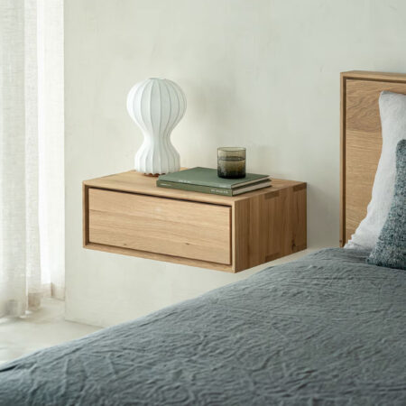 Ethnicraft Zwevend Nachtkastje Nordic Geolied Eikenhout - Naturel | Ethnicraft
