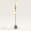 Evania - Staande lamp Taupe Metaal 160 cm - 5 bollen - Modern design - Woonkamer lamp - Opaalglas - E14 fitting - Met voetschakelaar | LUSENZ