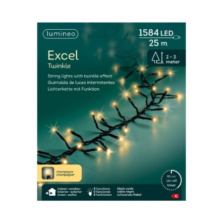 Excel twinkel 1584LED 25M Champagne | Lumineo