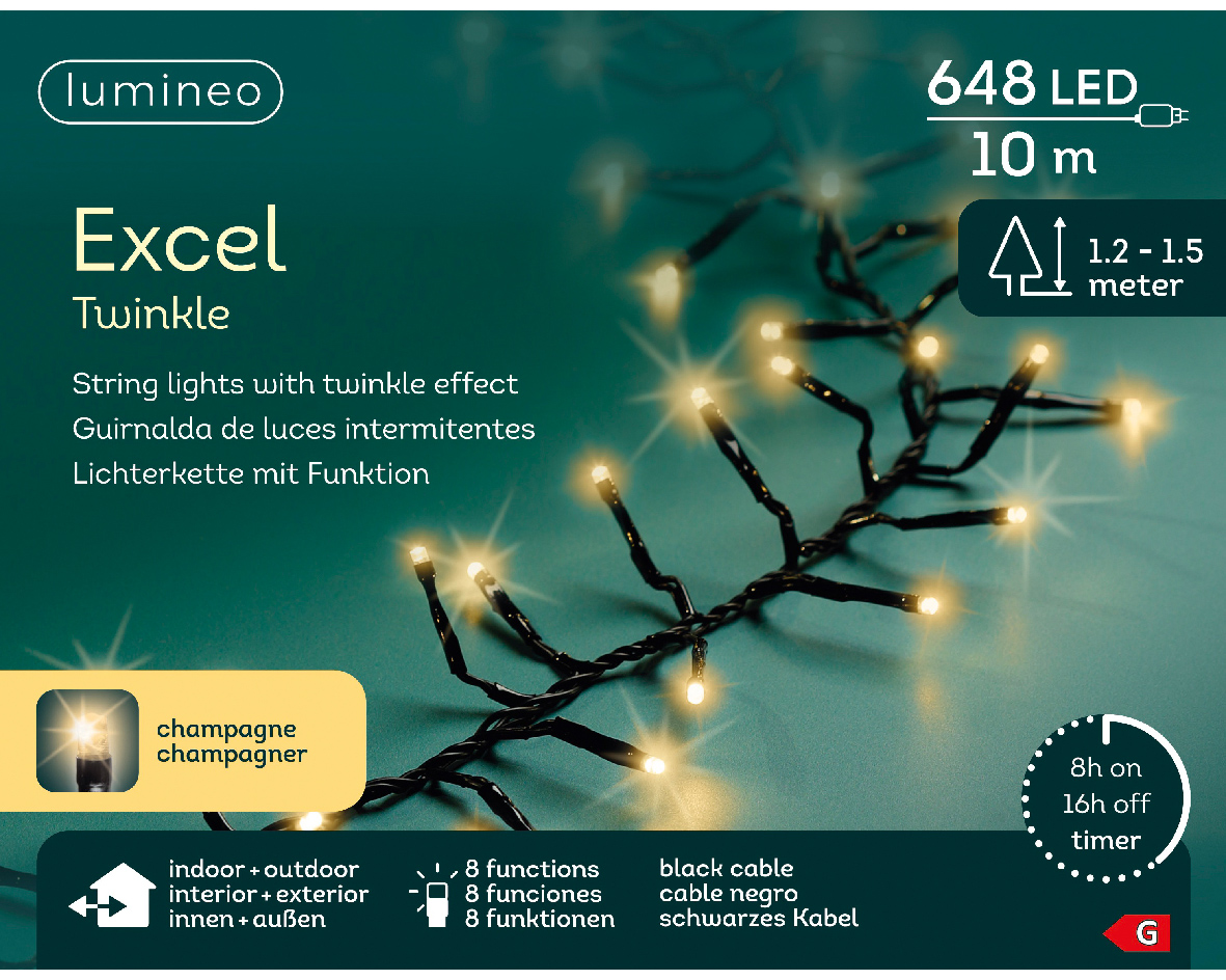 Excel twinkel 648 LED Champagne | Lumineo