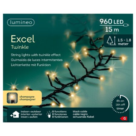 Excel twinkel 960LED 15M Champagne | Lumineo