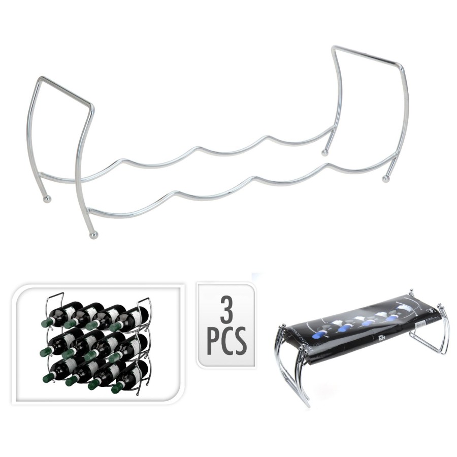 Excellent Houseware Wijnrek Stapelbaar Chroom | Excellent Houseware