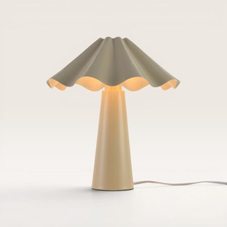 Falisse - Tafellamp Wit 40 cm - E14 fitting - Minimalistisch design - Bureaulamp - Gecoat Metaal - Met aan/uit-schakelaar | LUSENZ