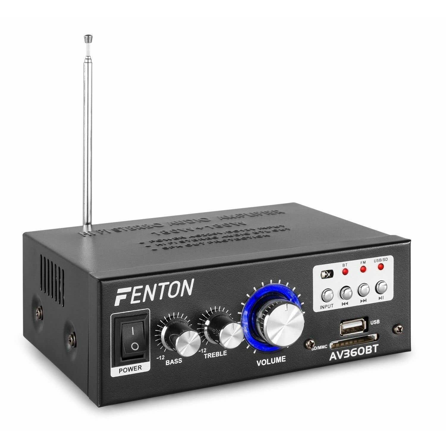 Fenton AV360BT versterker met Bluetooth en USB/SD mp3 speler | Fenton