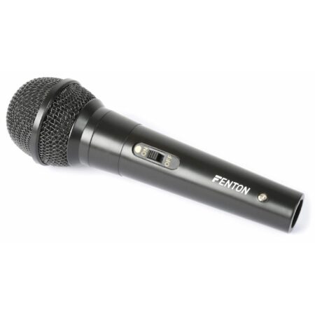 Fenton DM100 zwarte dynamische microfoon voor o.a. karaoke en DJ's | Fenton