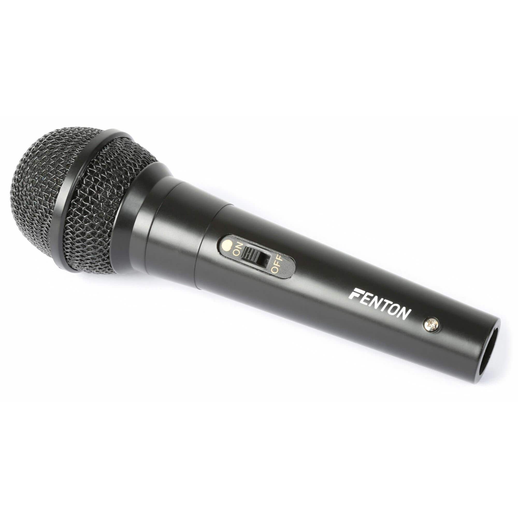 Fenton DM100 zwarte dynamische microfoon voor o.a. karaoke en DJ's | Fenton