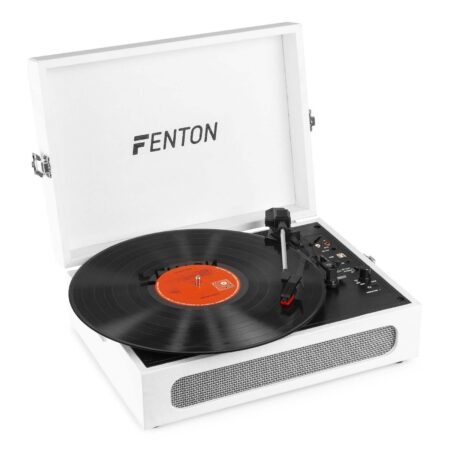 Fenton RP118F retro platenspeler met Bluetooth in /out en USB - Wit | Fenton