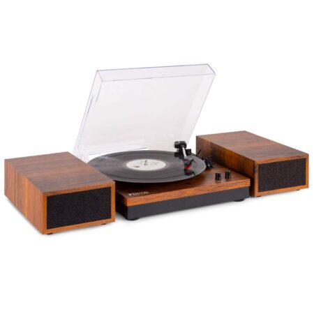 Fenton RP165 retro platenspeler met Bluetooth en speakers - Bruin | Fenton