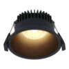 Finn LED inbouwspot - 10 Watt 900lm - 2700K warm wit - Dimbaar - Rond - Verzonken - IP44 waterdicht - Zwart - Voor binnen