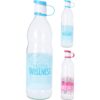 Fles glas 1l met tekst in roze of blauw | Excellent Houseware