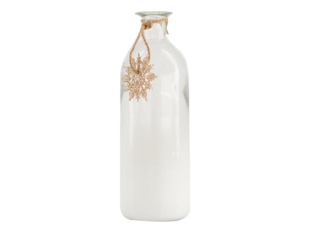 Fles glas Ø7x20.5cm met kersthanger | Dijk Natural Collections