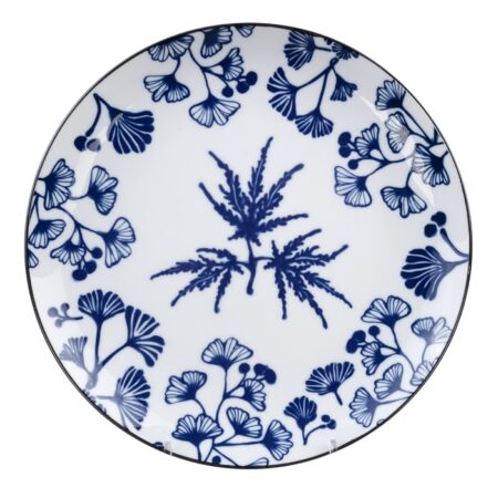 Flora Japonica Dinerbord - Tokyo Design Studio - Blauwe en Witte Patronen - 25.7 x 3cm | Tokyo Design Studio