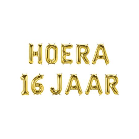 Folie ballon slinger - Hoera 16 jaar | Paperdreams