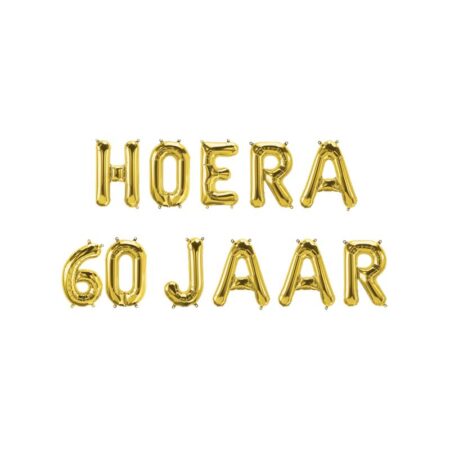 Folie ballon slinger - Hoera 60 jaar | Paperdreams