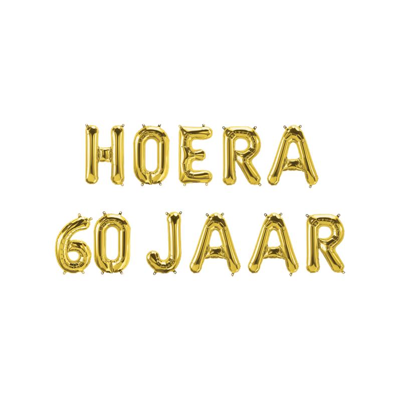 Folie ballon slinger - Hoera 60 jaar | Paperdreams