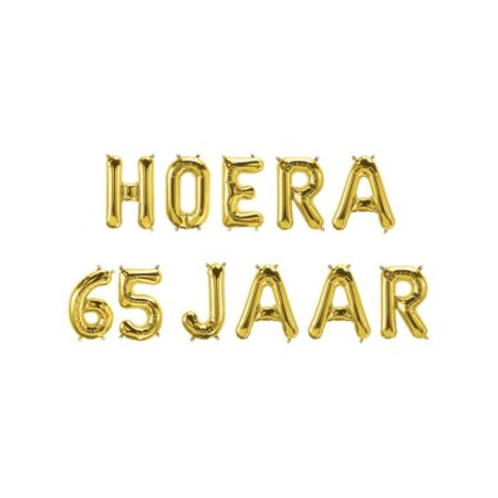 Folie ballon slinger - Hoera 65 jaar | Paperdreams