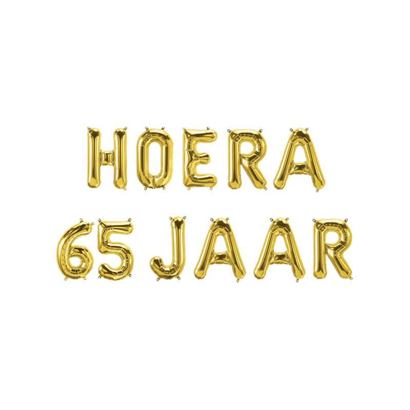 Folie ballon slinger - Hoera 65 jaar | Paperdreams