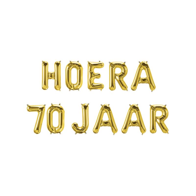 Folie ballon slinger - Hoera 70 jaar | Paperdreams
