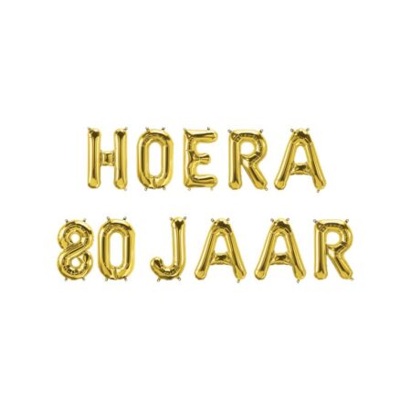 Folie ballon slinger - Hoera 80 jaar | Paperdreams
