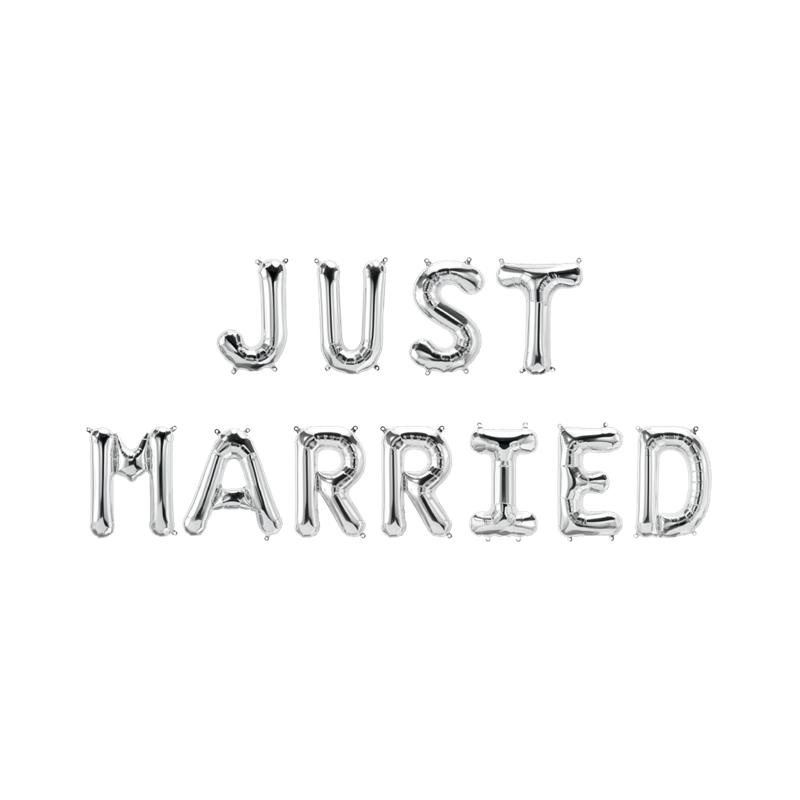 Folie ballon slinger - Just married | Paperdreams
