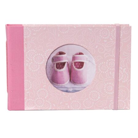Fotoboek met elastiek als sluiting roze |
