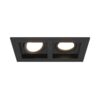 Fresno Dubbele Inbouwspot - Rechthoek - 2x GU10 - 4000K Neutraal wit - 8 Watt 690 Lumen - Kantelbaar - IP20 stofdicht - Zwart | HOFTRONIC
