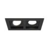 Fresno Dubbele Inbouwspot - Rechthoek - 2x GU10 - 6500K Daglicht wit - 8 Watt 690 Lumen - Kantelbaar - IP20 stofdicht - Zwart | HOFTRONIC
