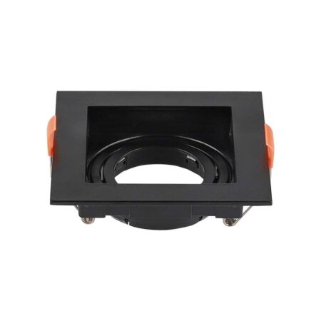 Fresno LED Inbouwspot - Kantelbaar armatuur - Kunststof - 95x95mm - GU10 Fitting incl. lamphouder - Vierkant - IP20 voor binnen - Zwart | V-TAC