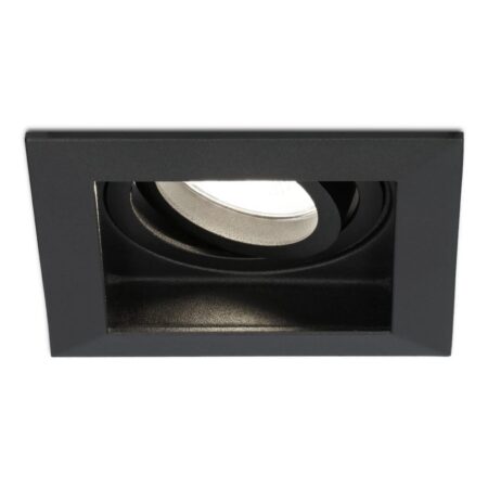 Fresno LED inbouwspot vierkant - GU10 - 4 Watt 345 Lumen - 4000K neutraal wit - Dimbaar - Kantelbaar - Verzonken - IP20 voor binnen - Zwart | HOFTRONIC