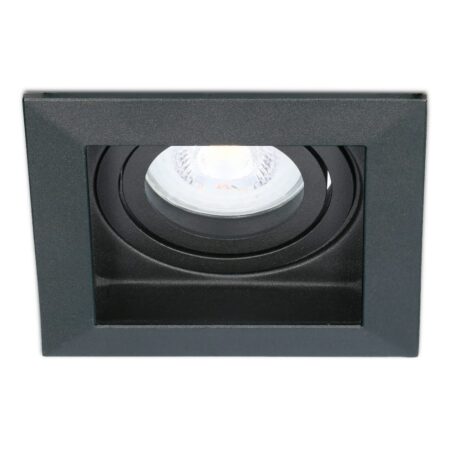 Fresno LED inbouwspot vierkant - GU10 - 4 Watt 345 Lumen - 6500K Daglicht Wit - Dimbaar - Kantelbaar - Verzonken - IP20 voor binnen - Zwart - Anti-glare | HOFTRONIC