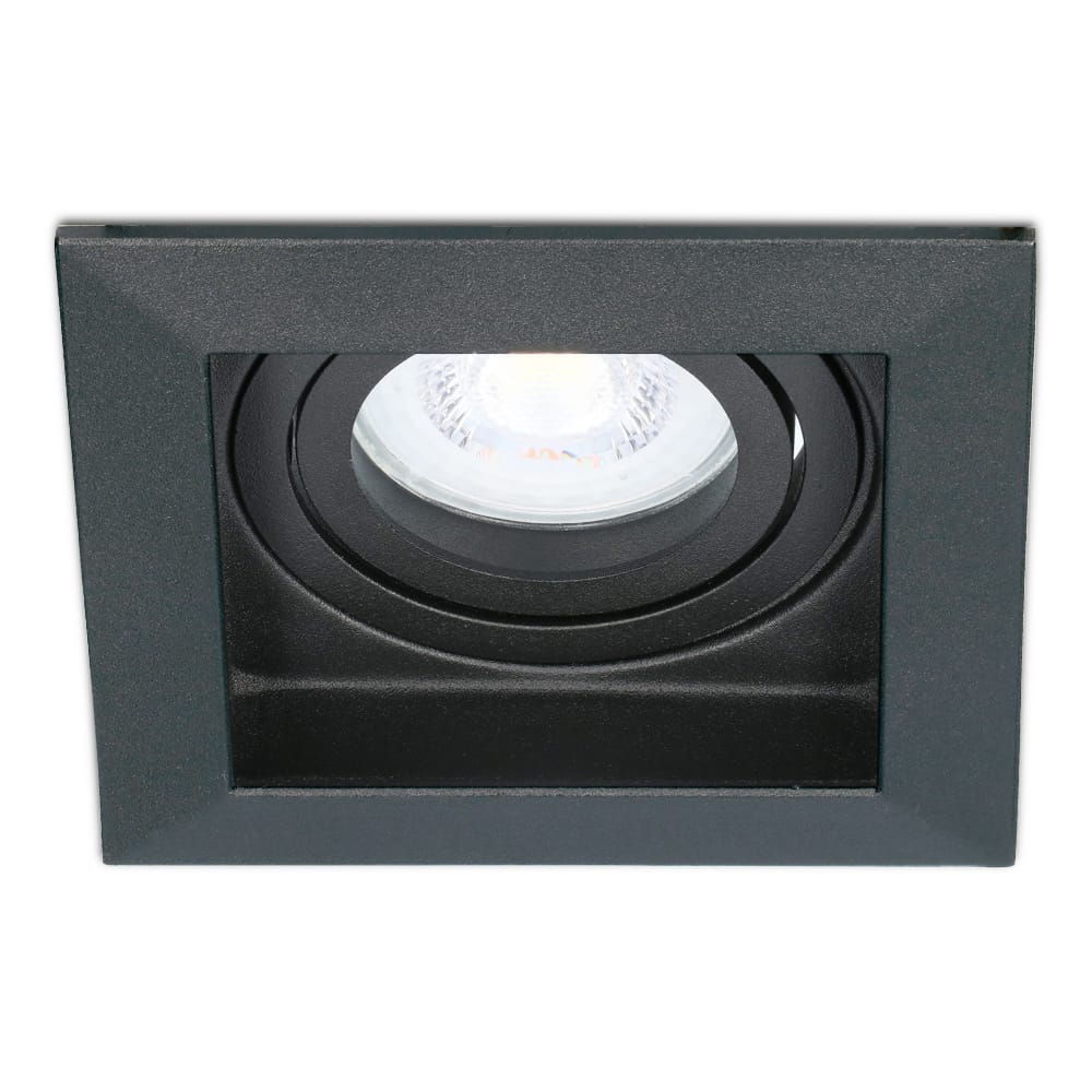 Fresno LED inbouwspot vierkant - GU10 - 4 Watt 345 Lumen - 6500K Daglicht Wit - Dimbaar - Kantelbaar - Verzonken - IP20 voor binnen - Zwart - Anti-glare | HOFTRONIC