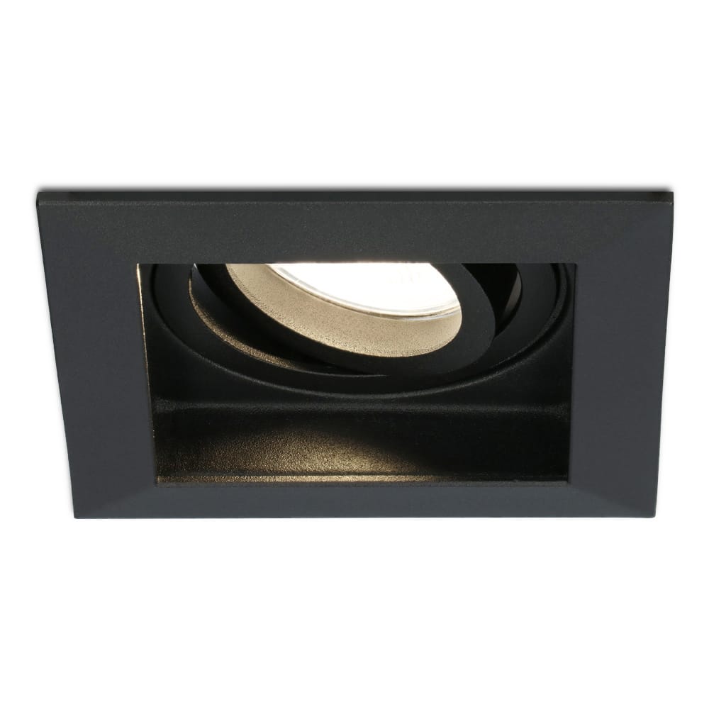 Fresno LED inbouwspot vierkant - GU10 - 4 Watt 345 lumen - 2700K Warm Wit - Dimbaar - Kantelbaar - Verzonken - IP20 voor binnen - Zwart | HOFTRONIC