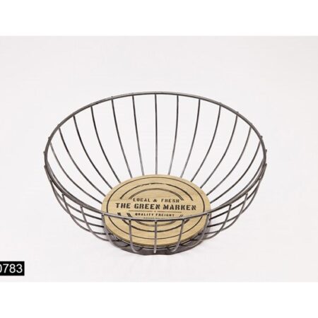Fruitschaal spijlen metaal/MDF 28cm | Merkloos