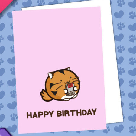 Fuzzballs ansichtkaart - Happy Birthday (Tiger Gamer) | Fuzzballs