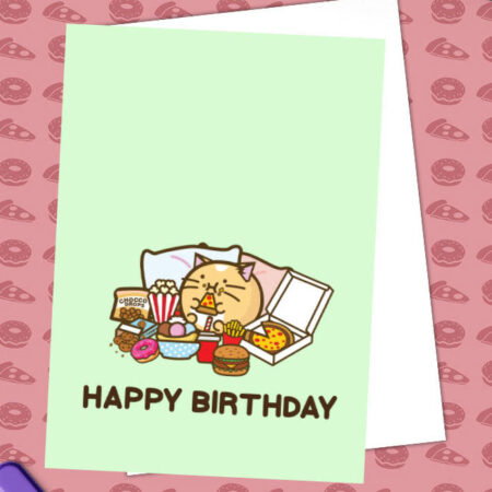 Fuzzballs ansichtkaart - Happy birthday (Lazy cat) | Fuzzballs