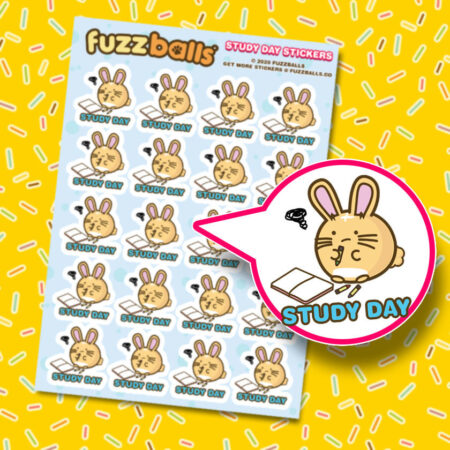 Fuzzballs stickervel - Study day | Fuzzballs