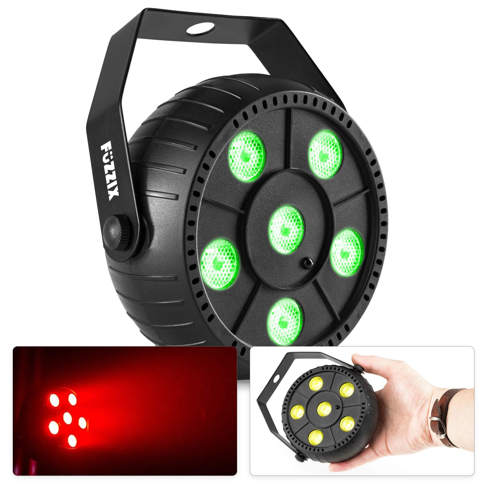 Fuzzix PLP10 RGB LED PAR met ingebouwde accu - 6x 2W LED's | Fuzzix