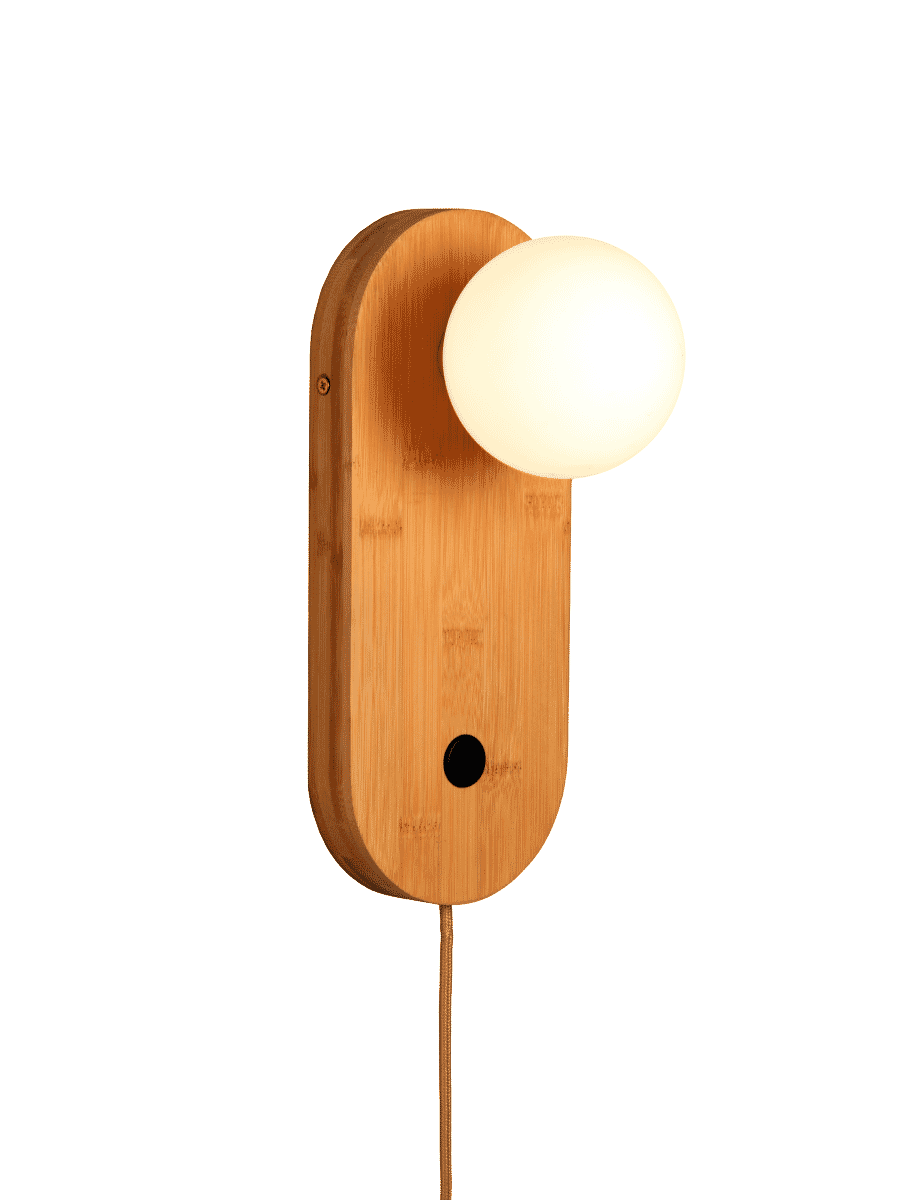 GOOD&MOJO Wandlamp Java Bamboe en glas - Naturel | GOOD&MOJO