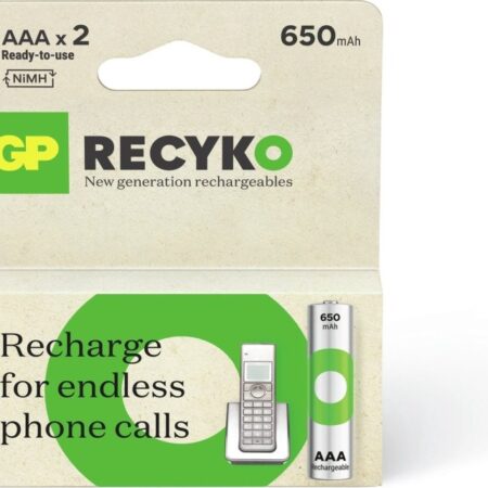 GP AA Batterij oplaadbaar NIMH 650 mah Recyko 1.2V 2 stuks | GP