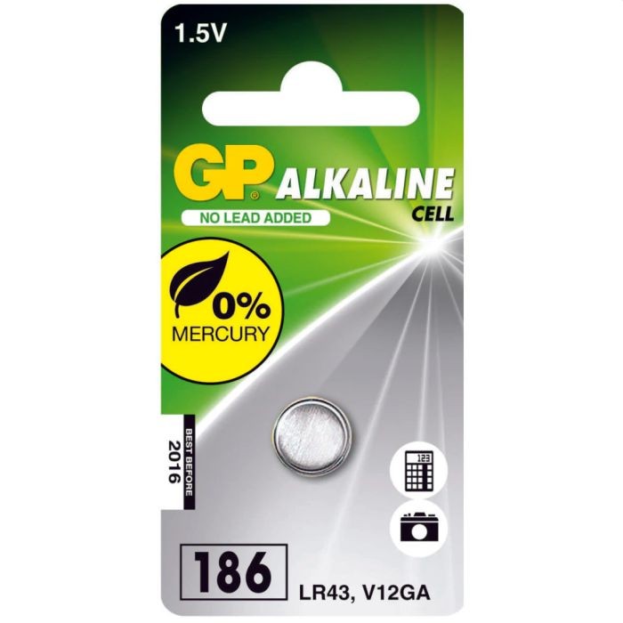 GP Batterij Knoopcel LR43 alkaline 1.5V | GP